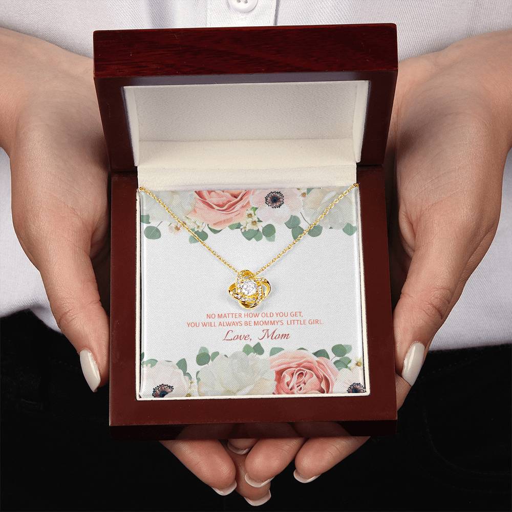 You Will Always Be Mommy's Little Girl | Stunning Artisan Crafted 14k White Gold Love Knot Necklace