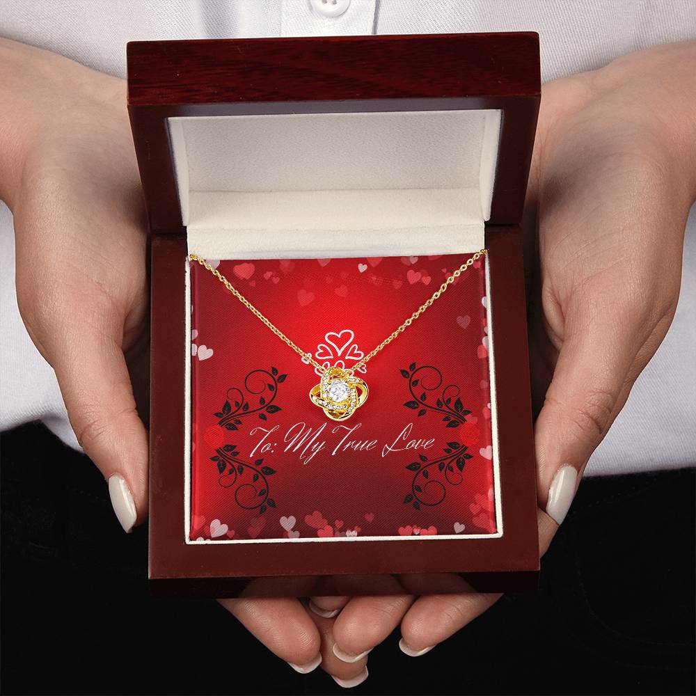 "My True Love" Lux Necklace Gift Set -  To My Wife – Happy Anniversary