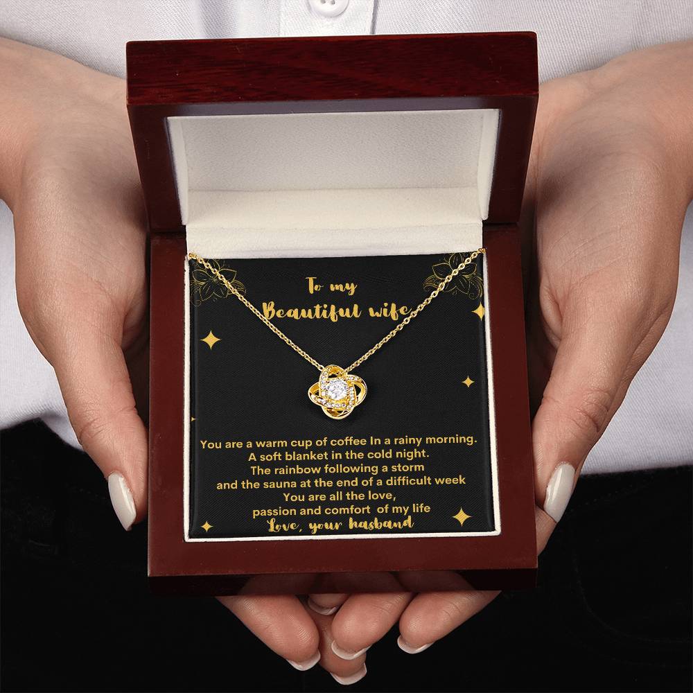 "A Gift From Above" - Love Knot Necklace - To My Beautiful Wife