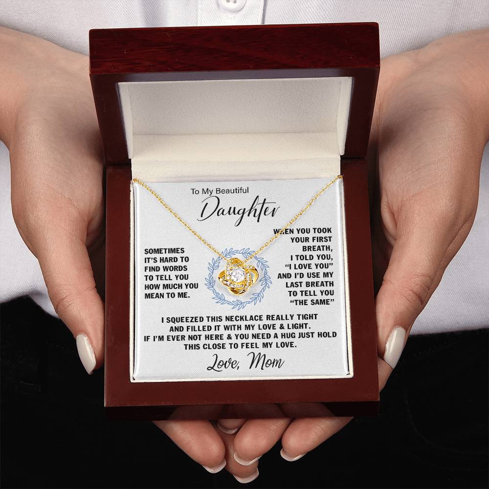 To My Daughter | Love Knot Necklace - Forever My Precious Girl on Your Wedding Day