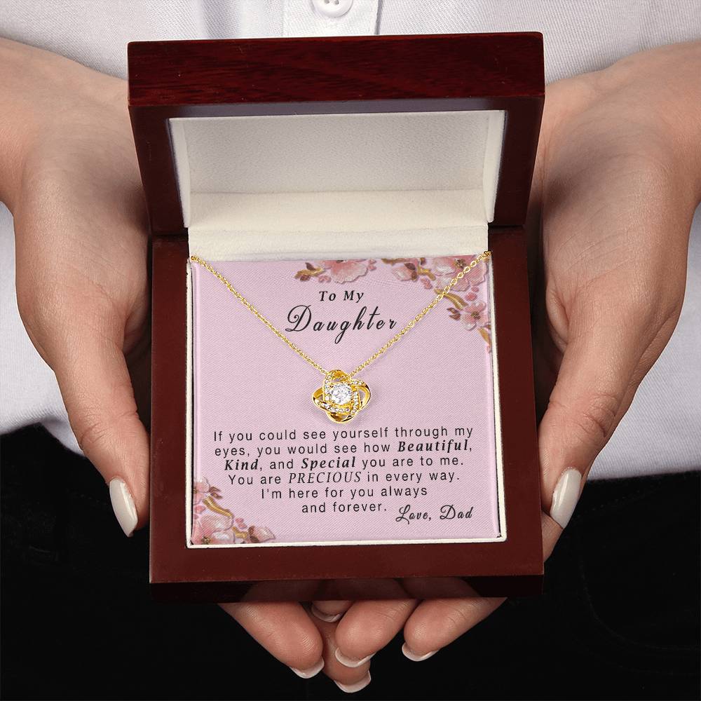 "To My Daughter, If You Could See.." Cubic Zirconia With 14k White Gold Finish Necklace