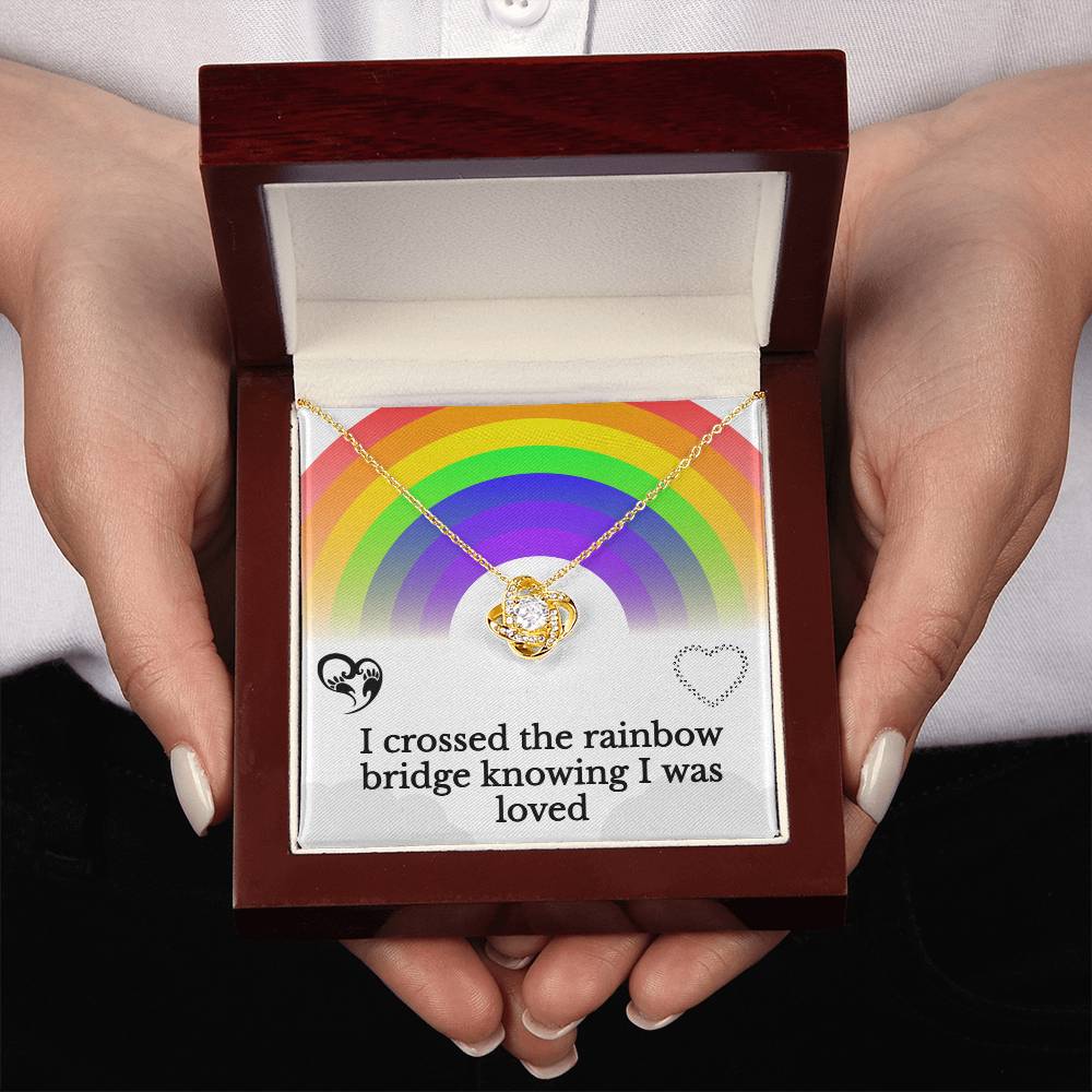 Rainbow Bridge Pet Remembrance Sparkling Necklace
