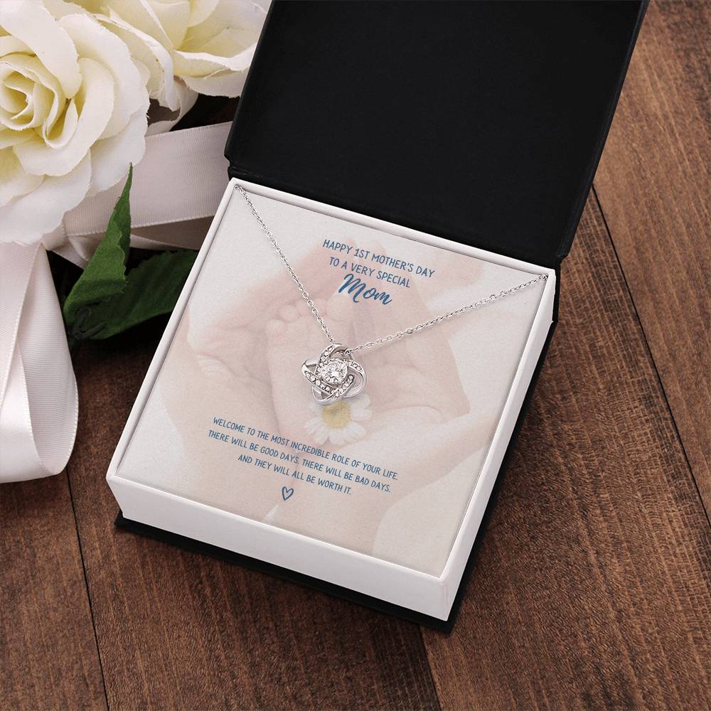 "Happy 1st Mother's Day" - Love Knot Necklace - Happy 1ST Mother's Day To A Very Special Mom