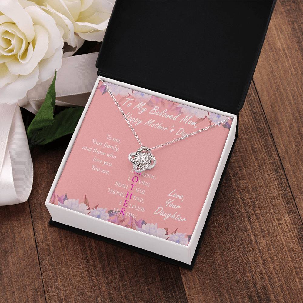 "Mother" - Mother's Day Gift Love Knot Necklace - Priceless Gift To My Mother