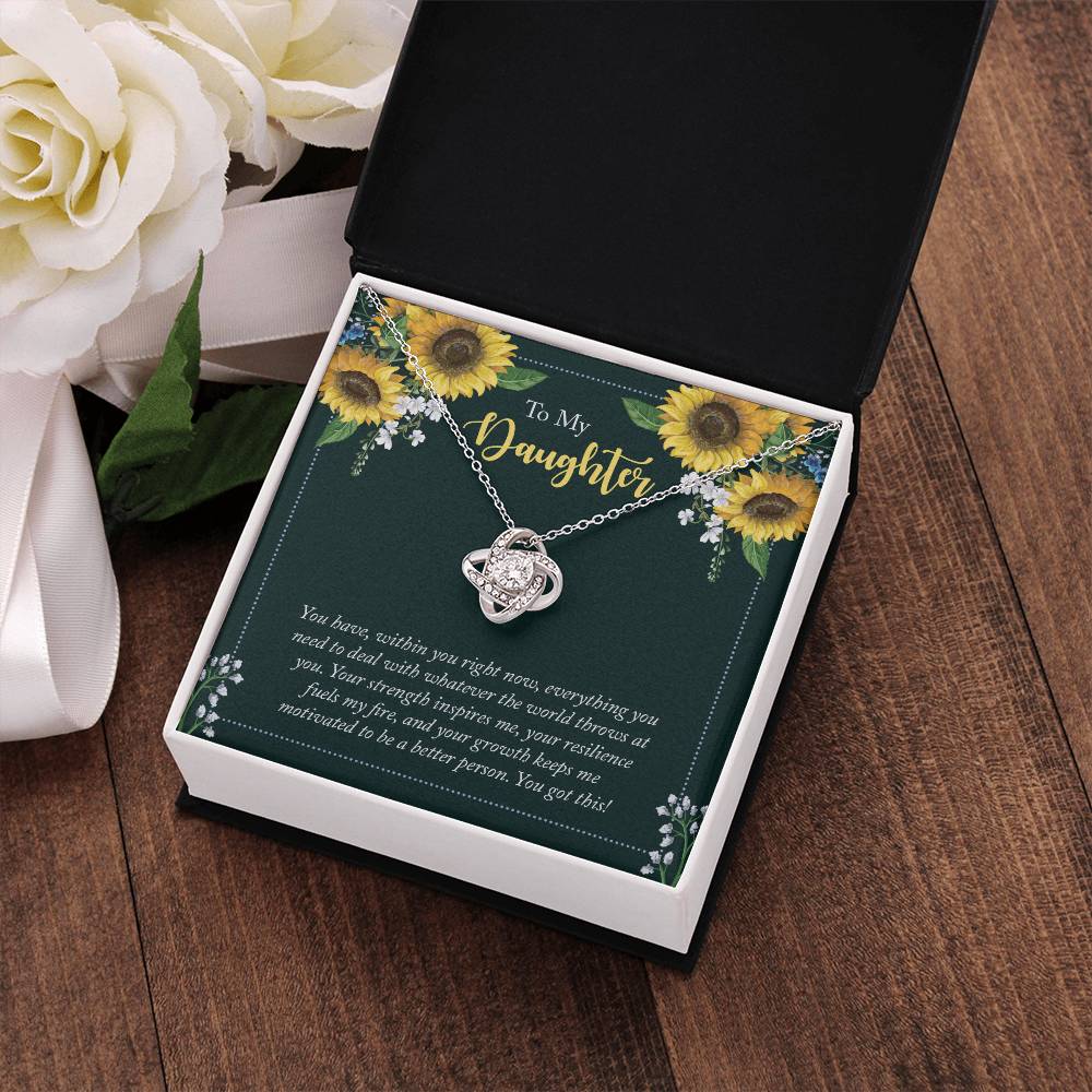 "A Gift for Daughter" From Mom/dad Love Knot Necklace - Your Strength