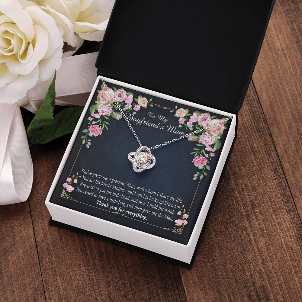 "A Gift for Boyfriend's Mom" Love Knot Necklace - I Share My Life - To My Boyfriend's Gift My Mom