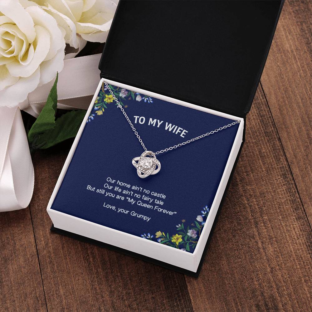 "My Wife" - Love Knot Necklace - To My Queen – Happy Anniversary