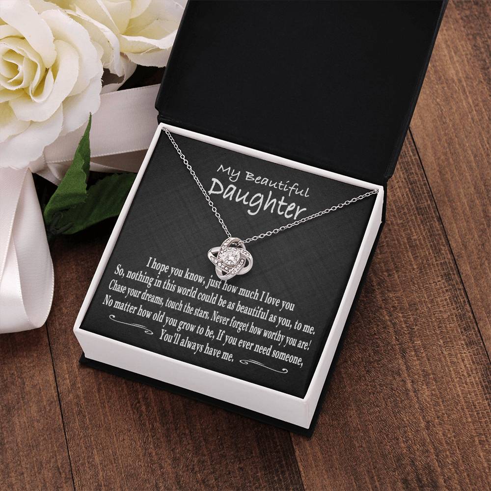 My Beautiful Daughter, From mom to daughter, From mum to daughter,Gift from parents, daughter Necklace, Love Knot Necklace from mum, Gift for my daughter, To my daughter Necklace, I love my daughter, forever my friend, Beautiful daughter Gift