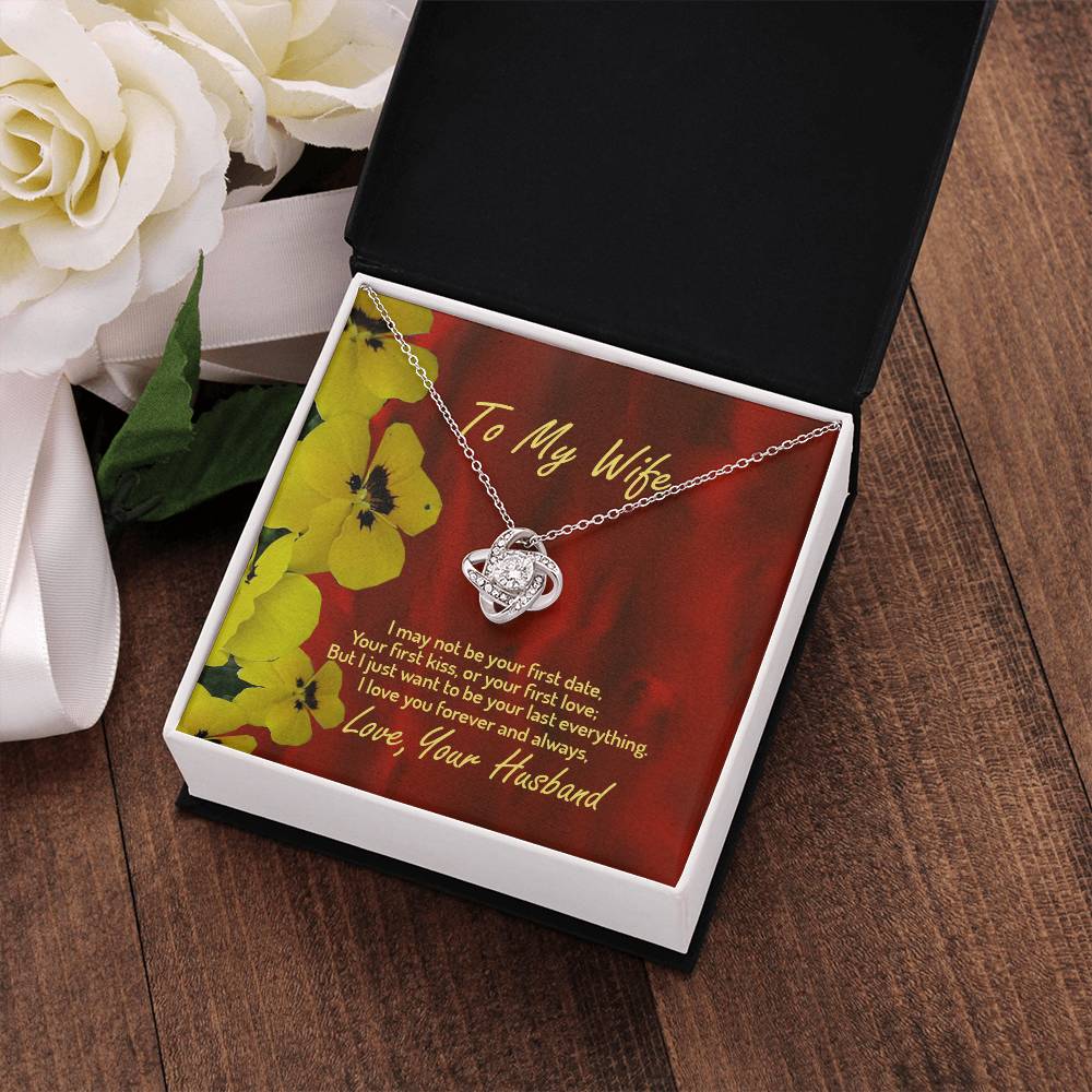 To My Wife Necklace, 14k Love Knot Necklace, Husband to Wife, Gift for My Wife, Romantic Wife Gift, Wife Birthday Surprise, Wife Appreciation, Necklace for My Wife