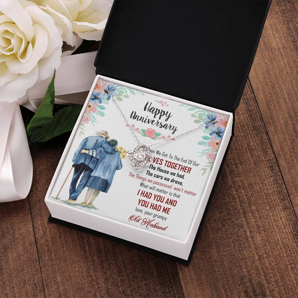 (Almost Gone) Happy Anniversary Gift to My Wife - Silver Love Knot Necklace