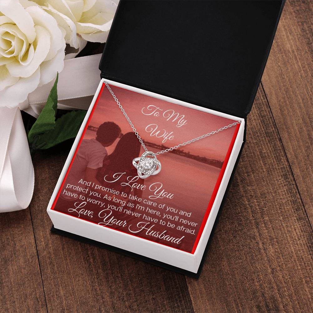 To My Lovely Wife - the Beautiful Love Knot Necklace