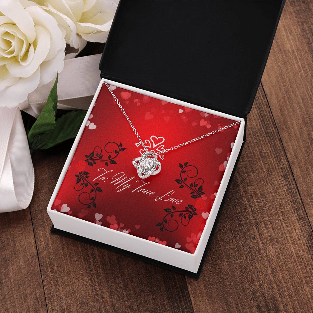 "My True Love" Lux Necklace Gift Set -  To My Wife – Happy Anniversary