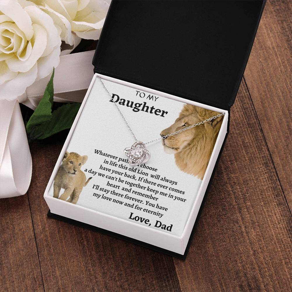 Lion Dad Necklace - Gift for Daughter from Dad] – I’ll Always Have Your Back – Birthday Present