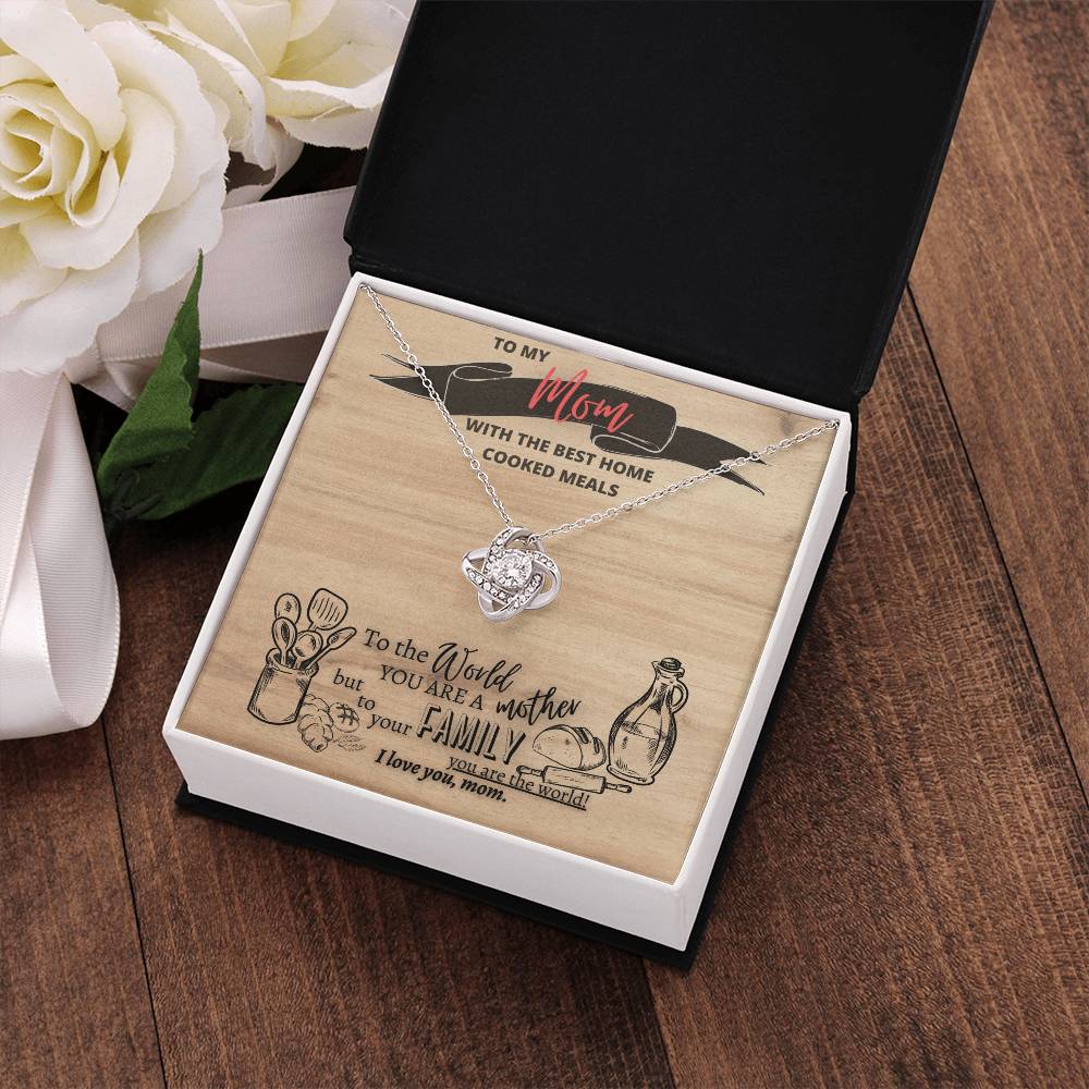 "Best Home Cooked Meals" Love Knot Necklace (Cutting Board Edition)