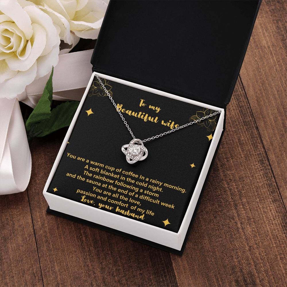 "A Gift From Above" - Love Knot Necklace - To My Beautiful Wife