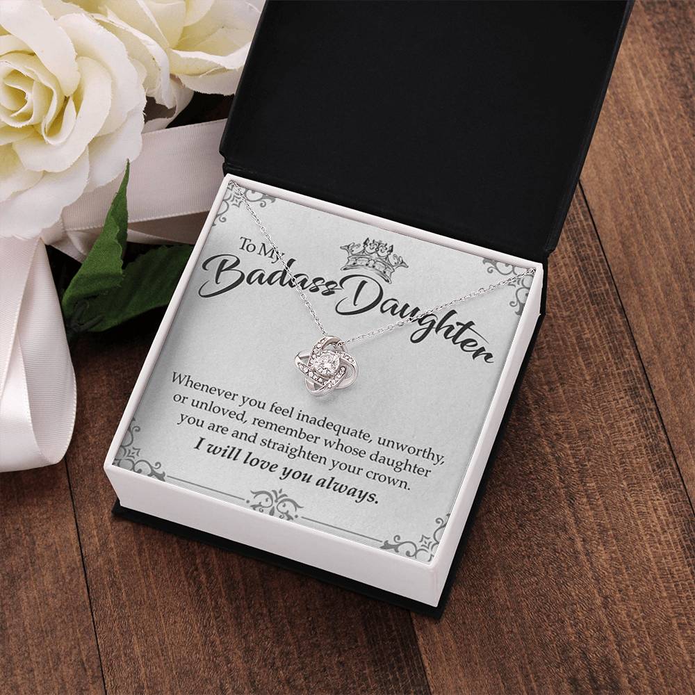 "To My Badass Daughter" Love Knot Necklace Gift Set - To My Strong Daughter – Happy Birthday