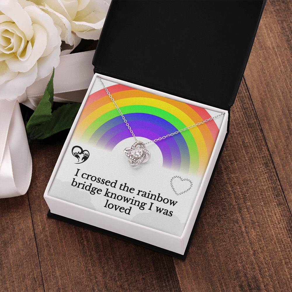 Rainbow Bridge Pet Remembrance Sparkling Necklace