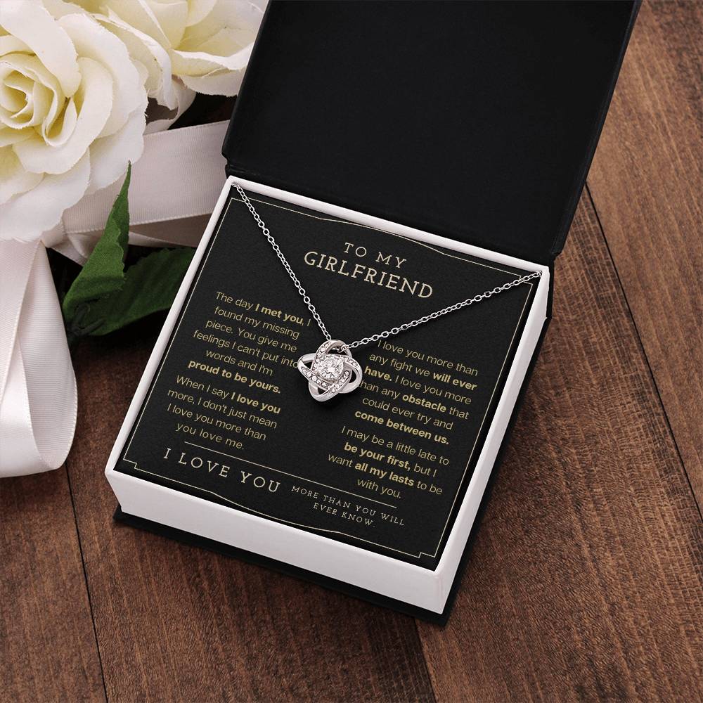"To My Girlfriend" Love Knot Necklace - To My Girlfriend – Happy Valentine’s Day