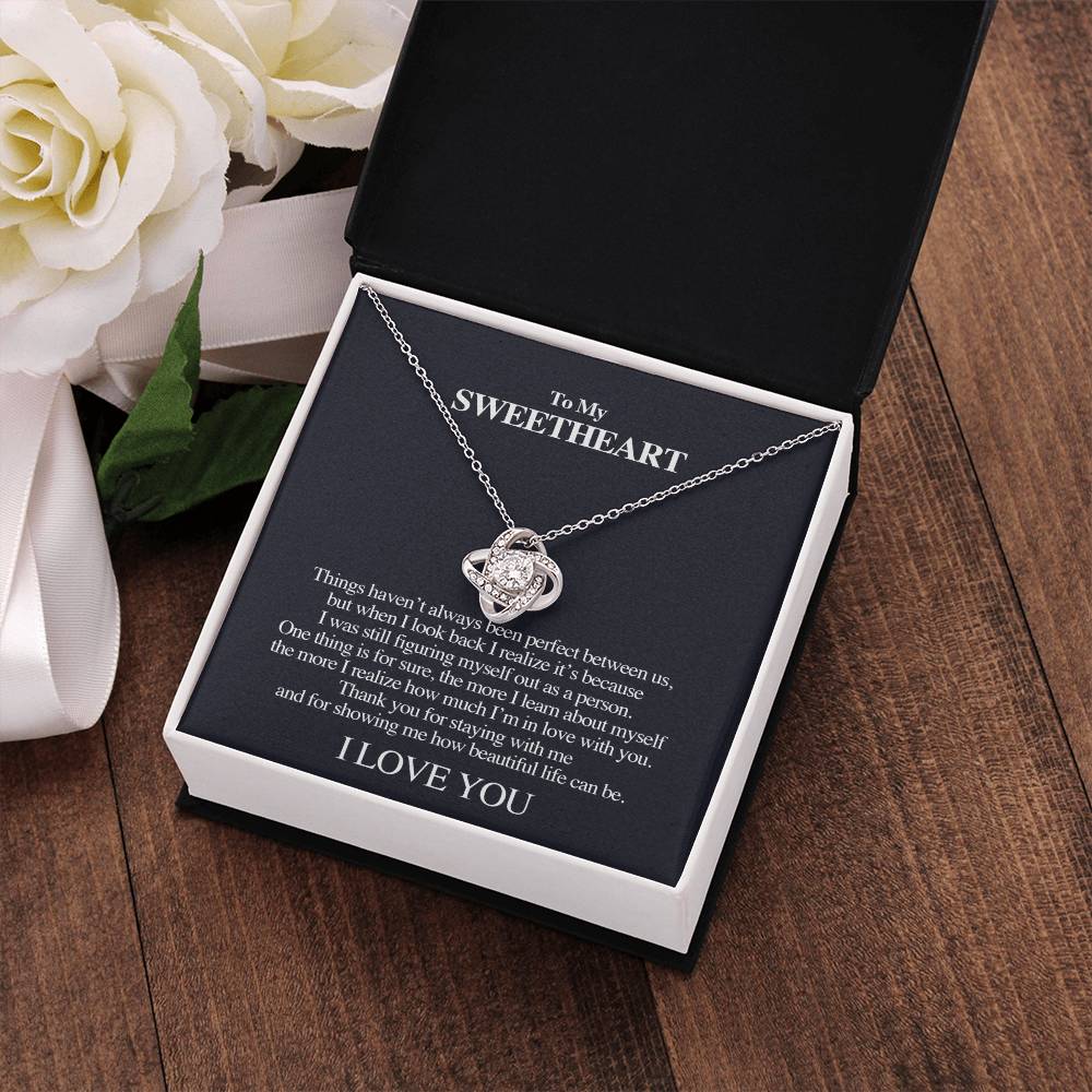 "How Beautiful Life Can Be" Love Knot Necklace - To My Sweet Heart - Gift For Bride, Wife, Girlfriend