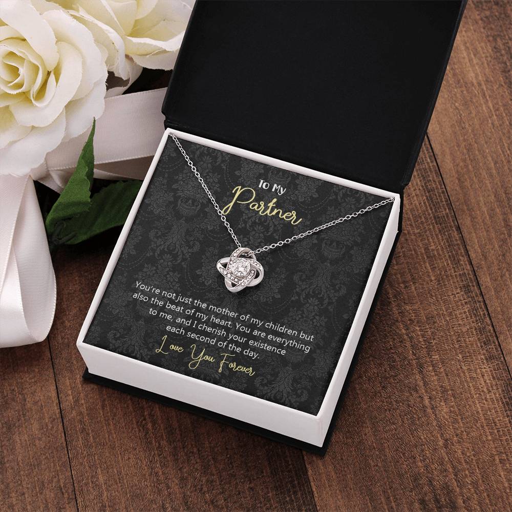 To My Partner Mother of My Children Love Knot Necklace