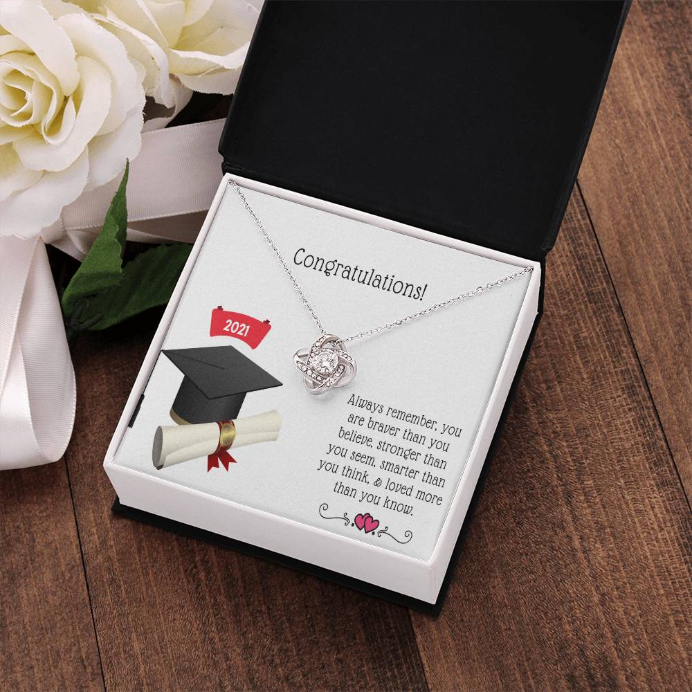 "A Graduation Gift - Love Knot Necklace" -"Always Rememberl" - To Graduation, Promotion