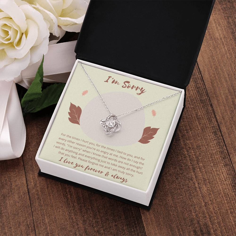 Love Knot, Apology Gift For Her, Forgiveness Gift, I’m Sorry Necklace Gift For Wife/Girlfriend, Gift To Say Your Sorry, Unique Apology