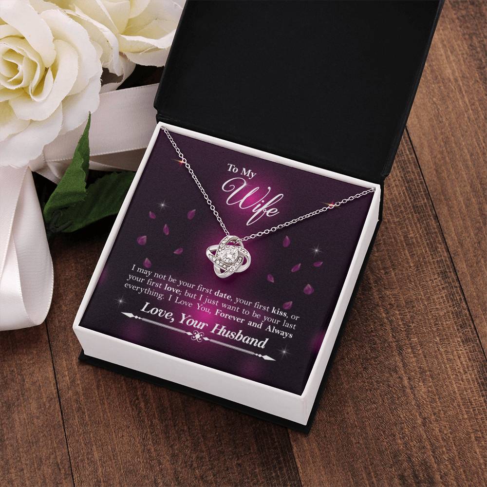 Anniversary Gift For Wife, Wife Necklace From Husband, Wife Love Knot Necklace, Great gift for Anniversary, Birthday, Valentines Day, Christmas or any Occasion