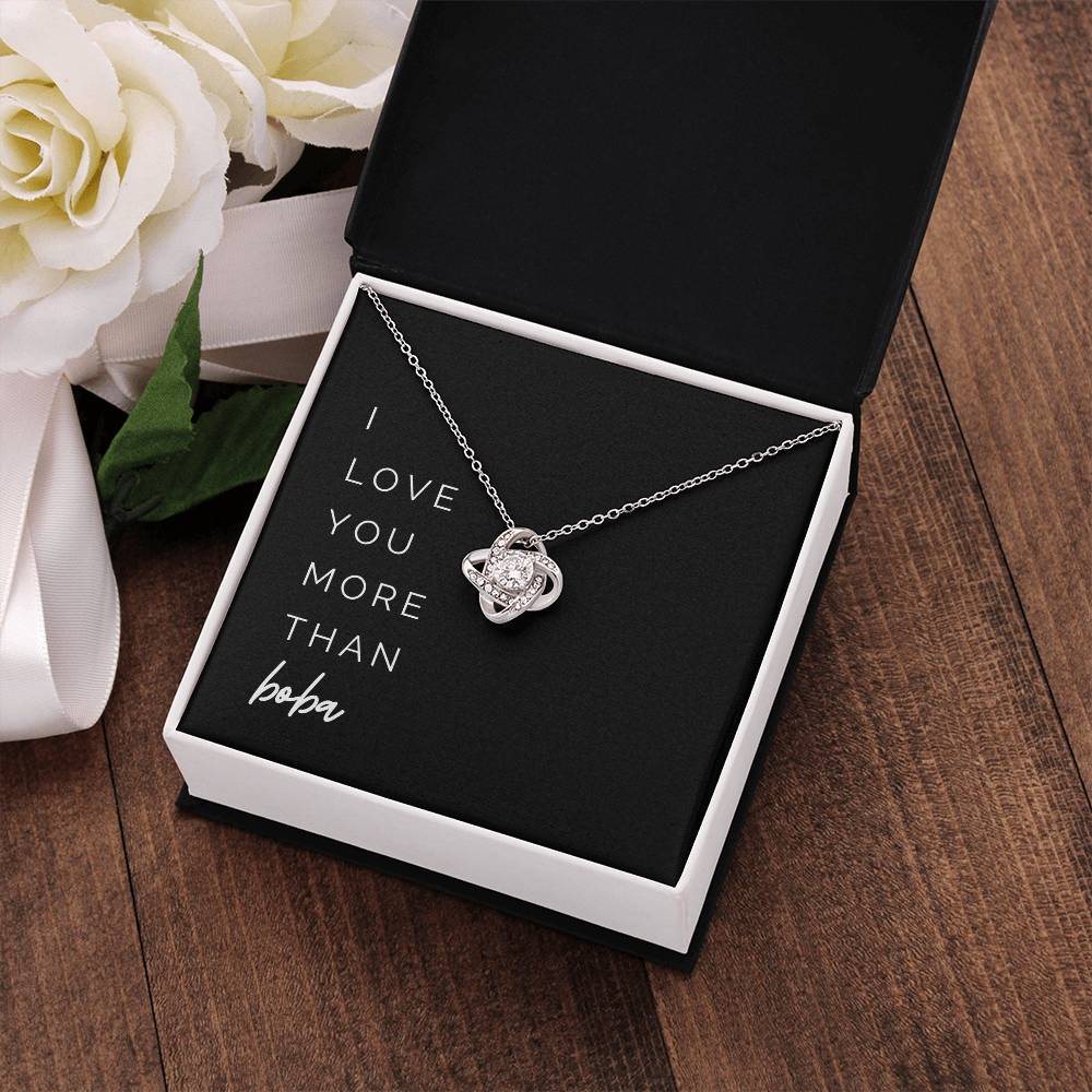 More Than Boba Knot Necklace - To My Wife, from Your Husband – I love you more than boba, on Our Anniversary
