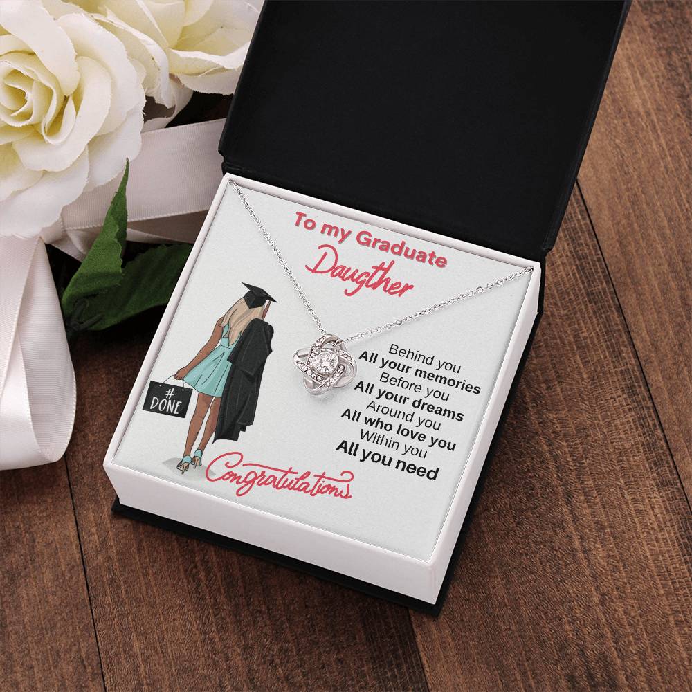 "All You Need" - Love Knot Necklace - To My Graduation - Gift For Her