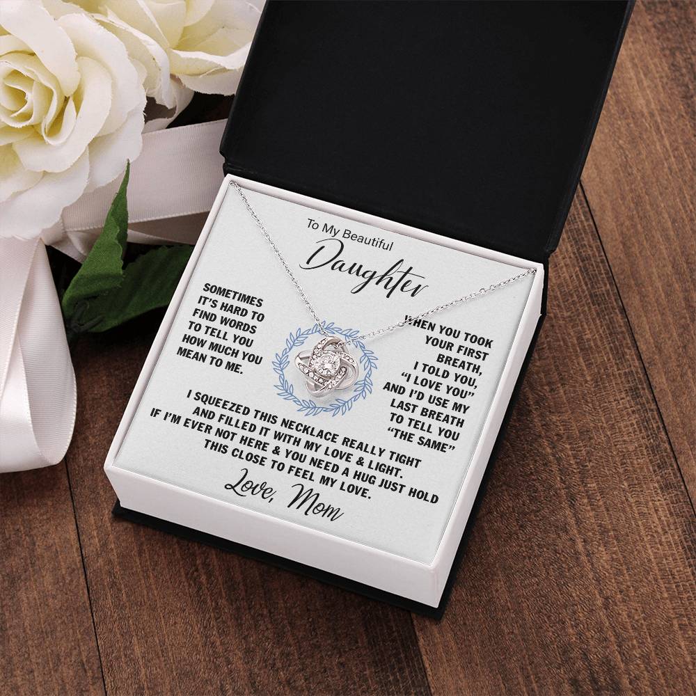 To My Daughter | Love Knot Necklace - Forever My Precious Girl on Your Wedding Day