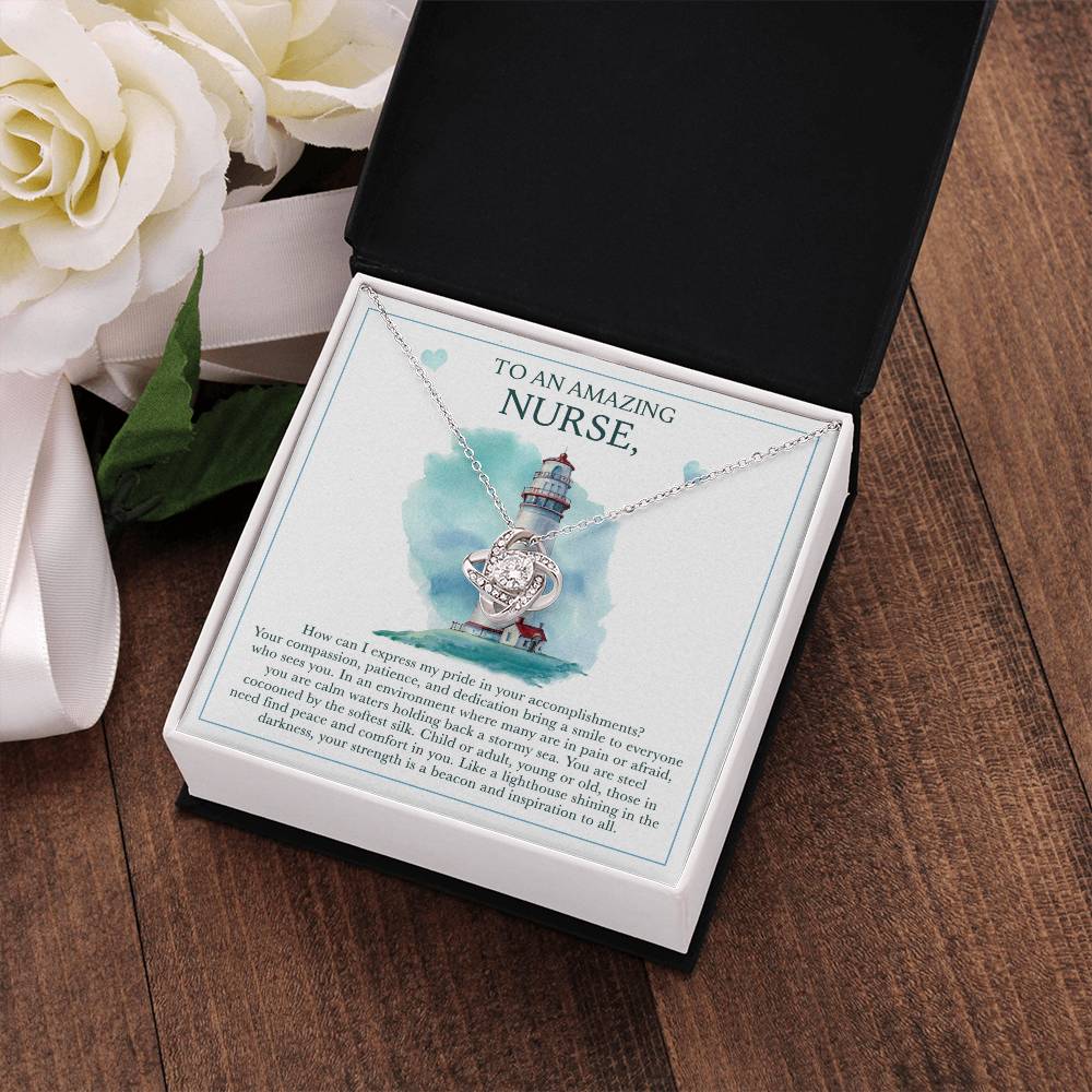 To an amazing Nurse love knot necklace