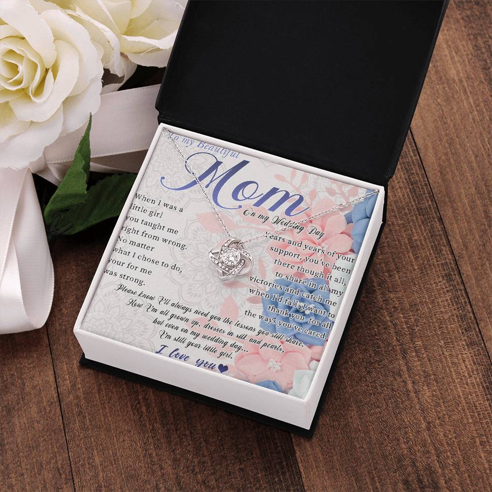 To Mom on My Wedding Day Necklace, Wedding Day Gift for Mom, Mom Wedding Gift From Bride, Gift for Mom on Wedding Day, Mother of the Bride Gift