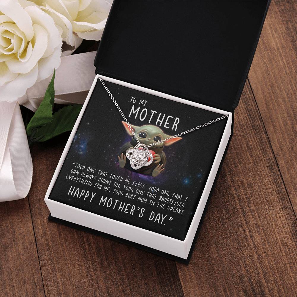 Baby Yoda to My Mother Yoda Best Mom in the Galaxy Happy Mother’s Day Forever Love Pendant Necklace