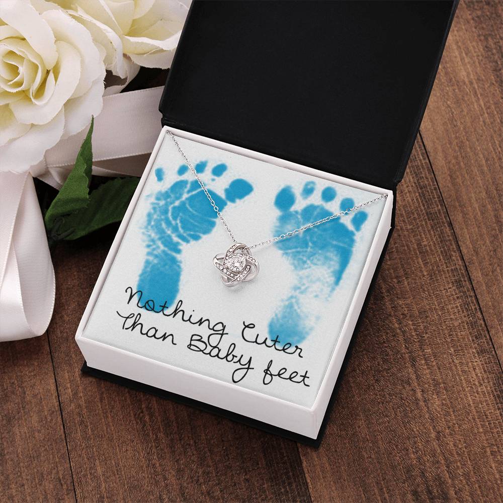 Boy Baby Nothing Cuter Than Baby Feet Necklace for New Mom Auntie Sister Grandmother Gender Reveal Feet Bump