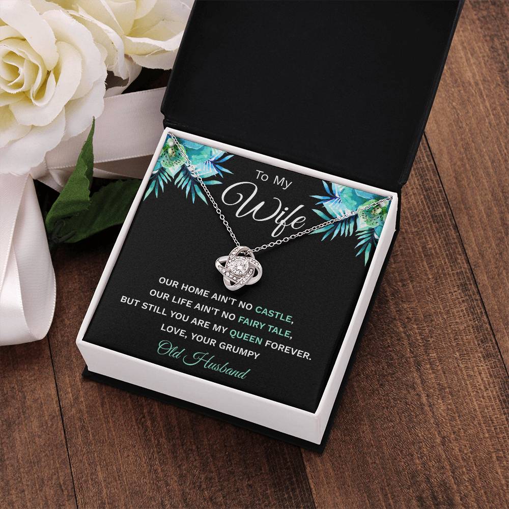 "To My Wife" - Silver Love Knot Necklace - To My Soulmate - Merry Christmas, Happy Birthday, Happy Anniversary
