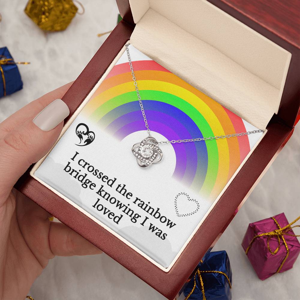 Rainbow Bridge Pet Remembrance Sparkling Necklace