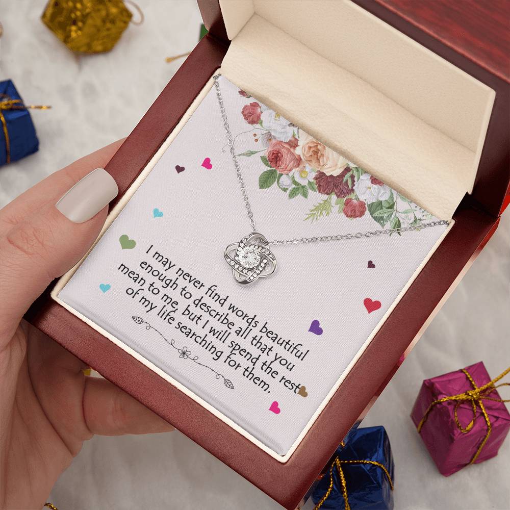 CZ Love Knot Necklace Gift for Wife, Sister, Friend, Girlfriend...