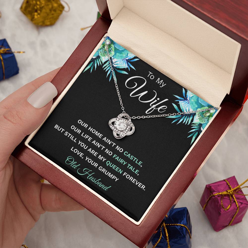 "To My Wife" - Silver Love Knot Necklace - To My Soulmate - Merry Christmas, Happy Birthday, Happy Anniversary