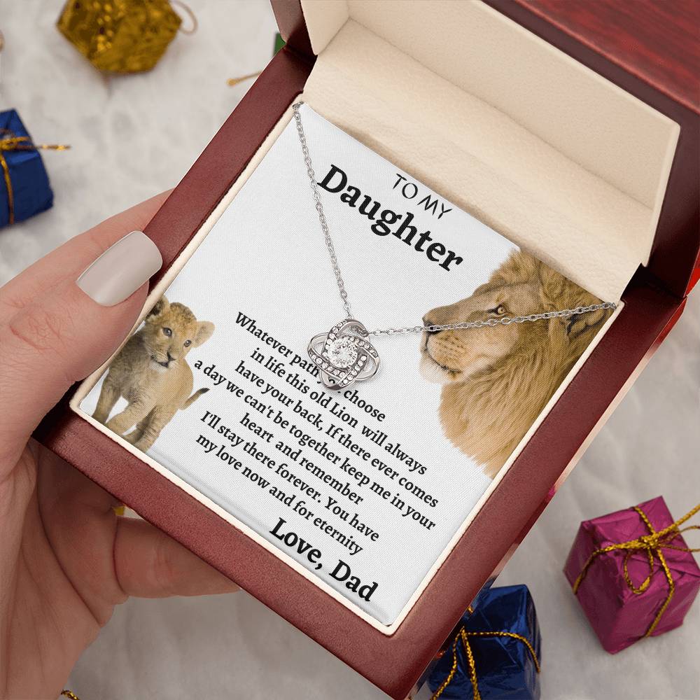 Lion Dad Necklace - Gift for Daughter from Dad] – I’ll Always Have Your Back – Birthday Present