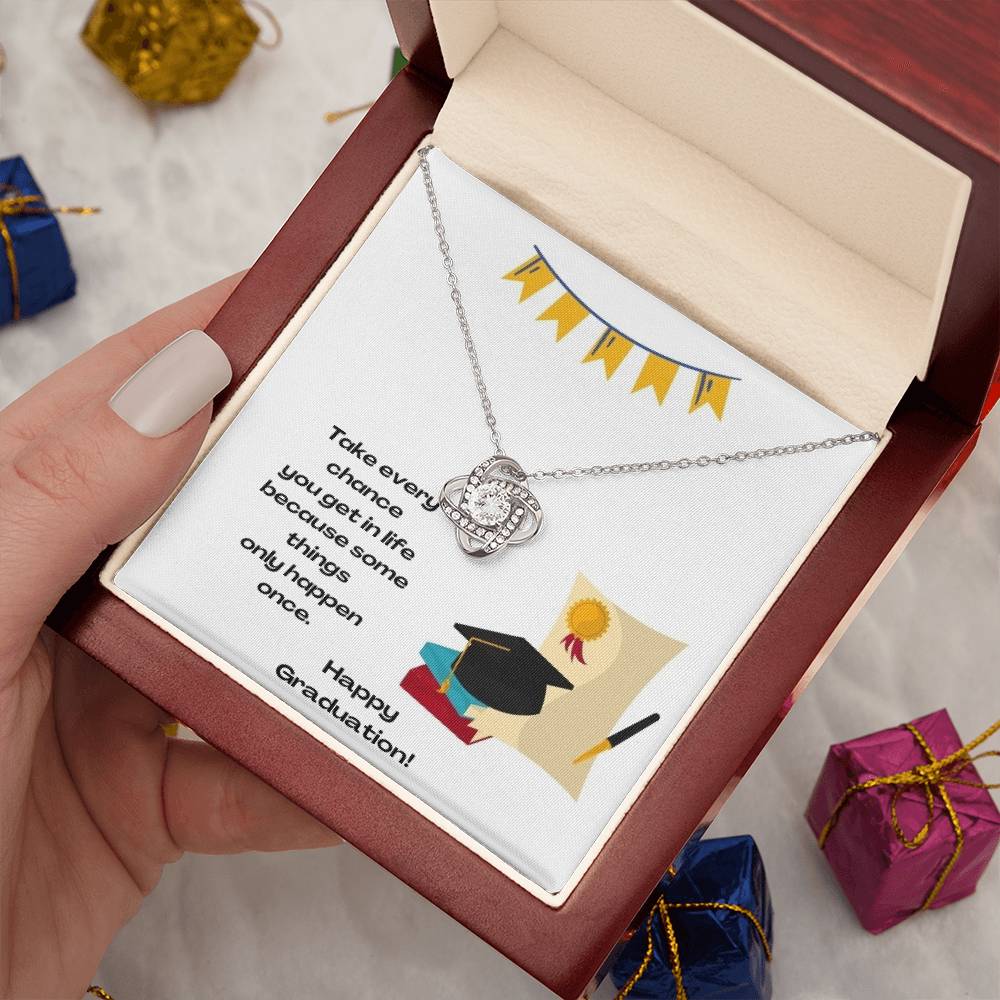" a Graduation Gift-Love Know Necklace"-"Take Every Chance" - Gift For Girlfriend, My Friends To Graduation Day