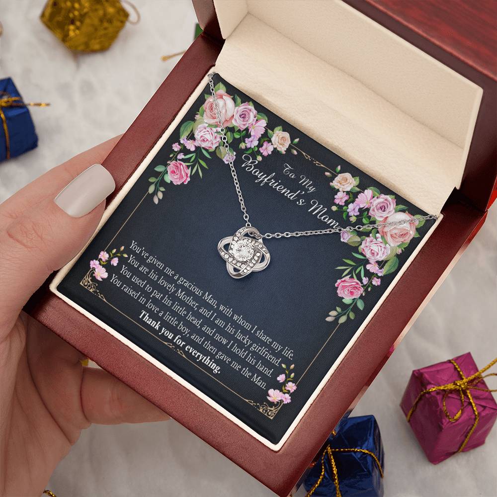 "A Gift for Boyfriend's Mom" Love Knot Necklace - I Share My Life - To My Boyfriend's Gift My Mom