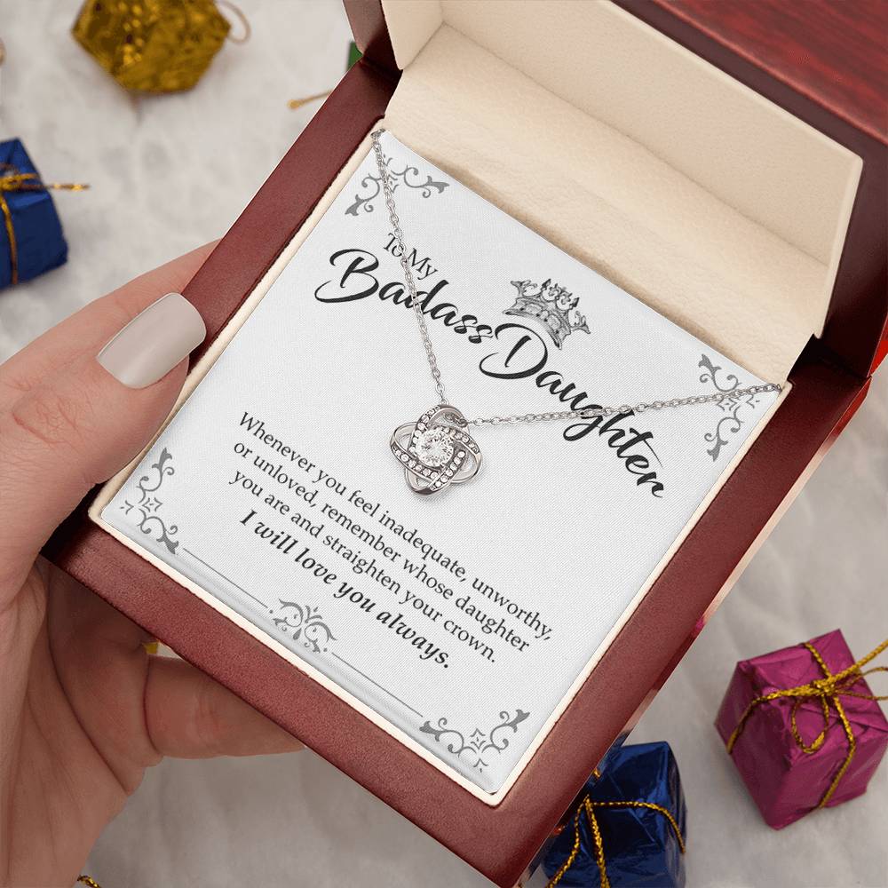 "To My Badass Daughter" Love Knot Necklace Gift Set - To My Brave Daughter – I Will Love You Always