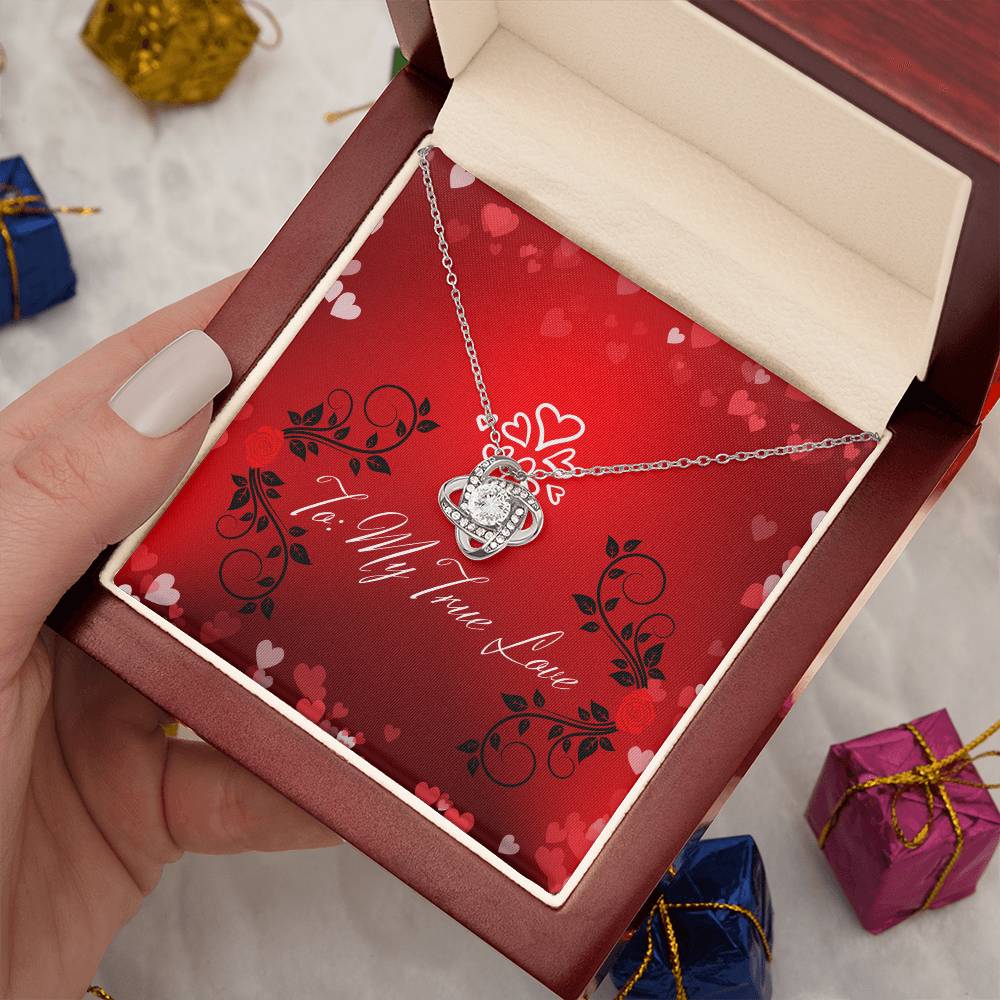"My True Love" Lux Necklace Gift Set -  To My Wife – Happy Anniversary