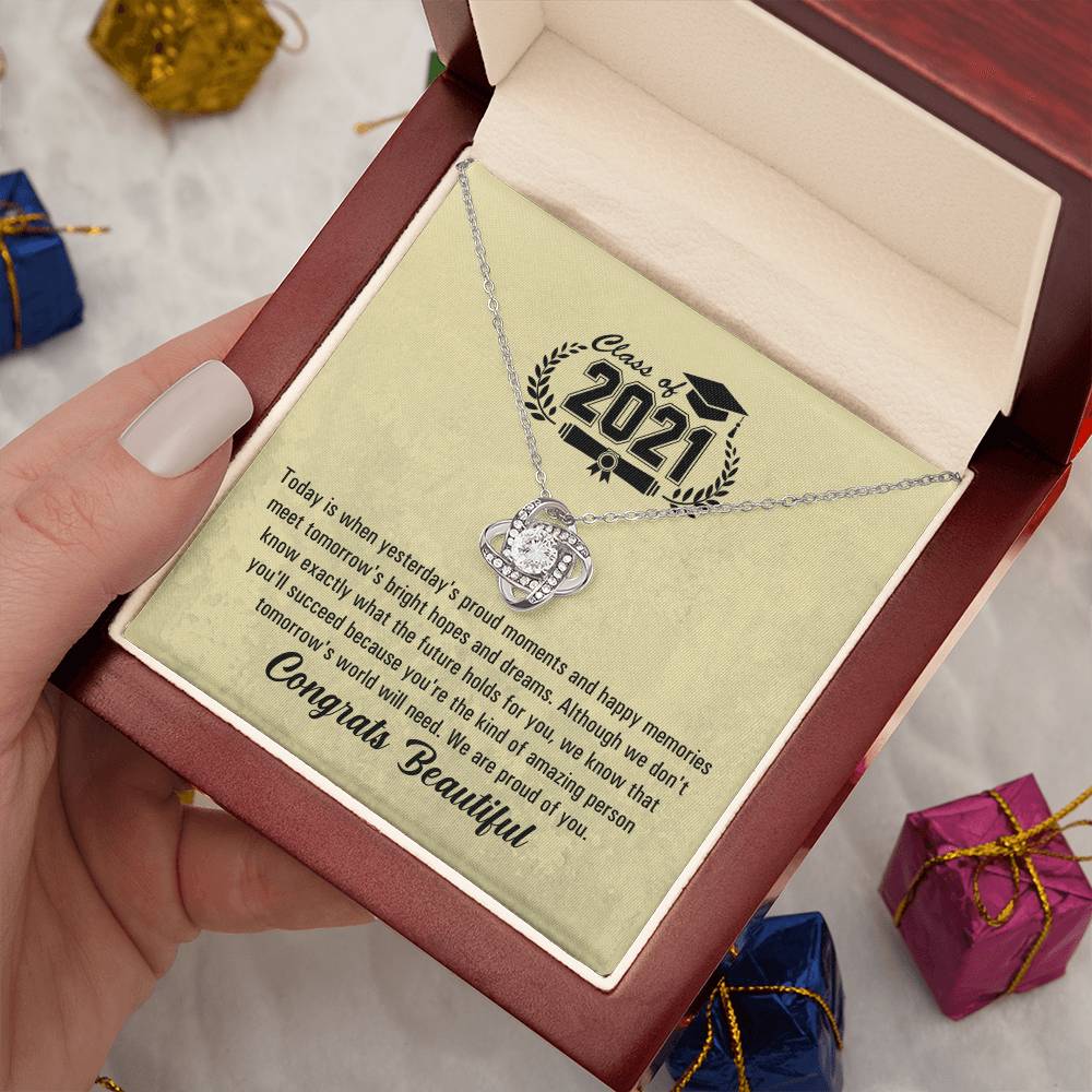 (Almost Gone!) Graduation Necklace - Proud Of You - To My Friend – Congrats Beautiful