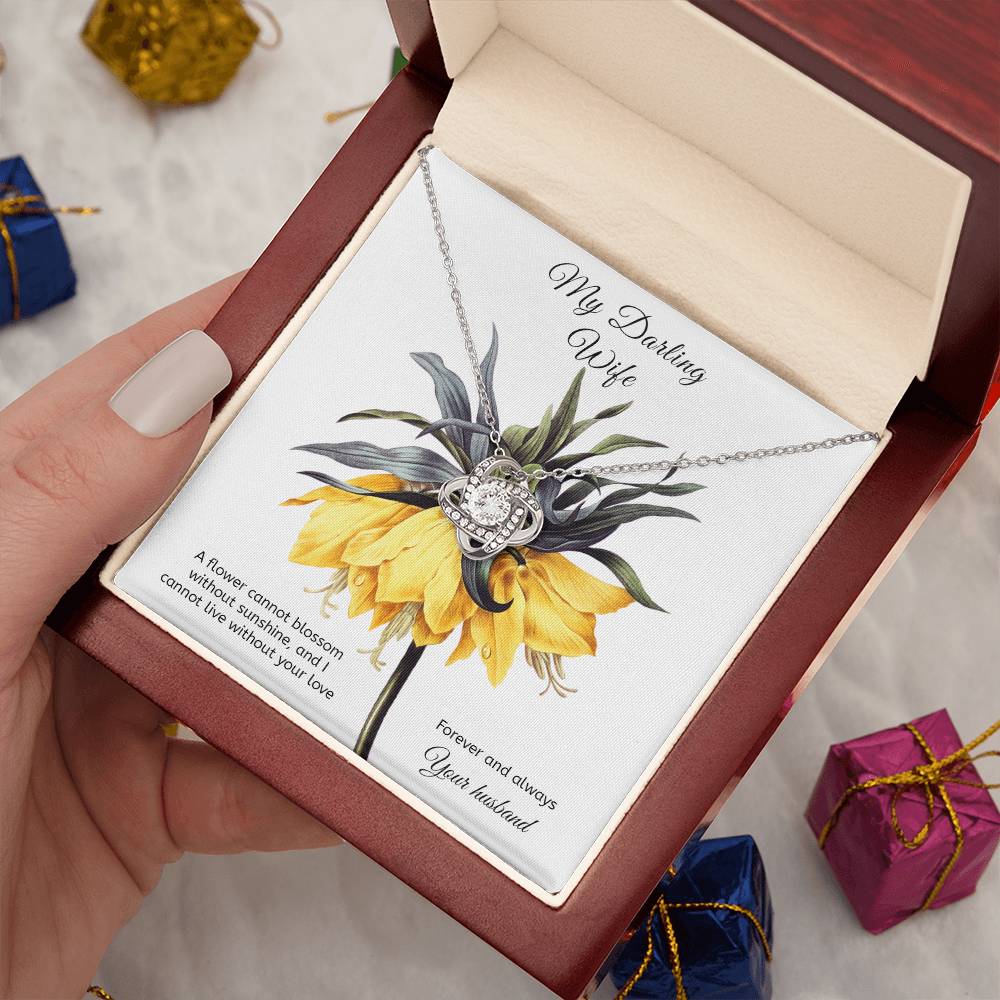 To My Wife Necklace, Love Knot Necklace I Cannot Live Without Your Love