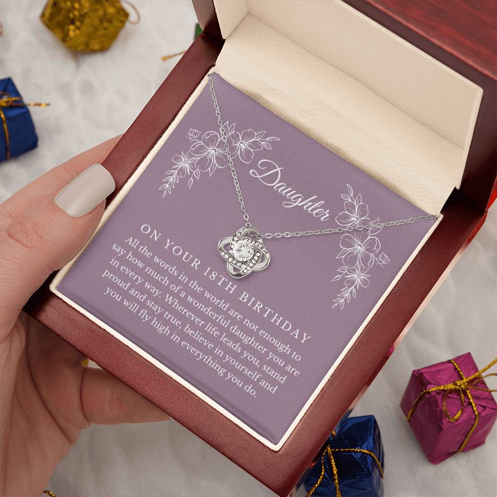 Daughter 18th Birthday Knot Necklace - I’ll Always Be By Your Side on Birthday