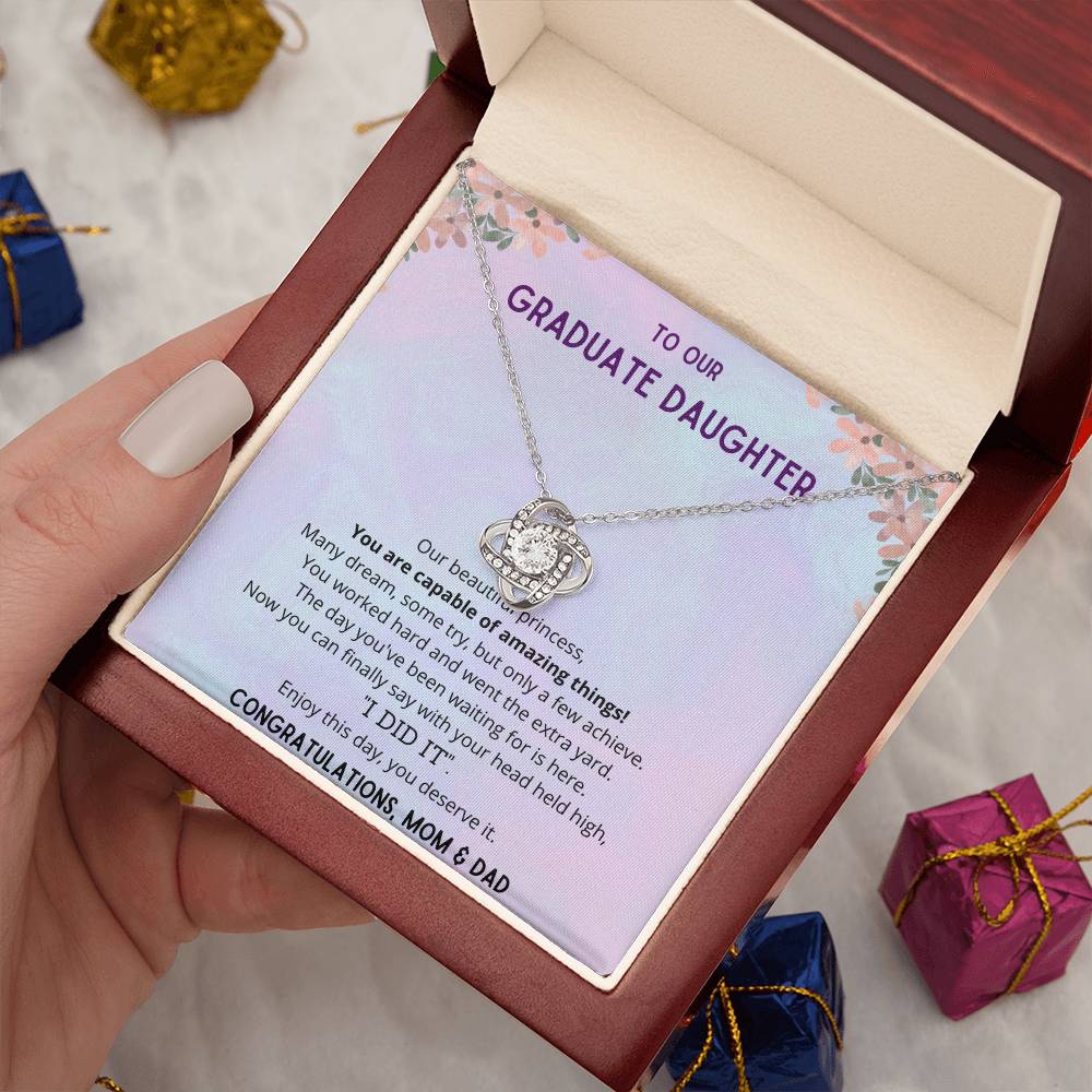 "Finally, You Did It" - Our Princess - Necklace - To Our Graduate Daughter