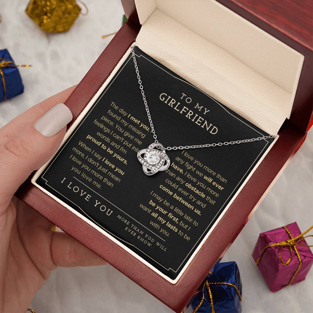 "To My Girlfriend" Love Knot Necklace - To My Girlfriend – Happy Valentine’s Day