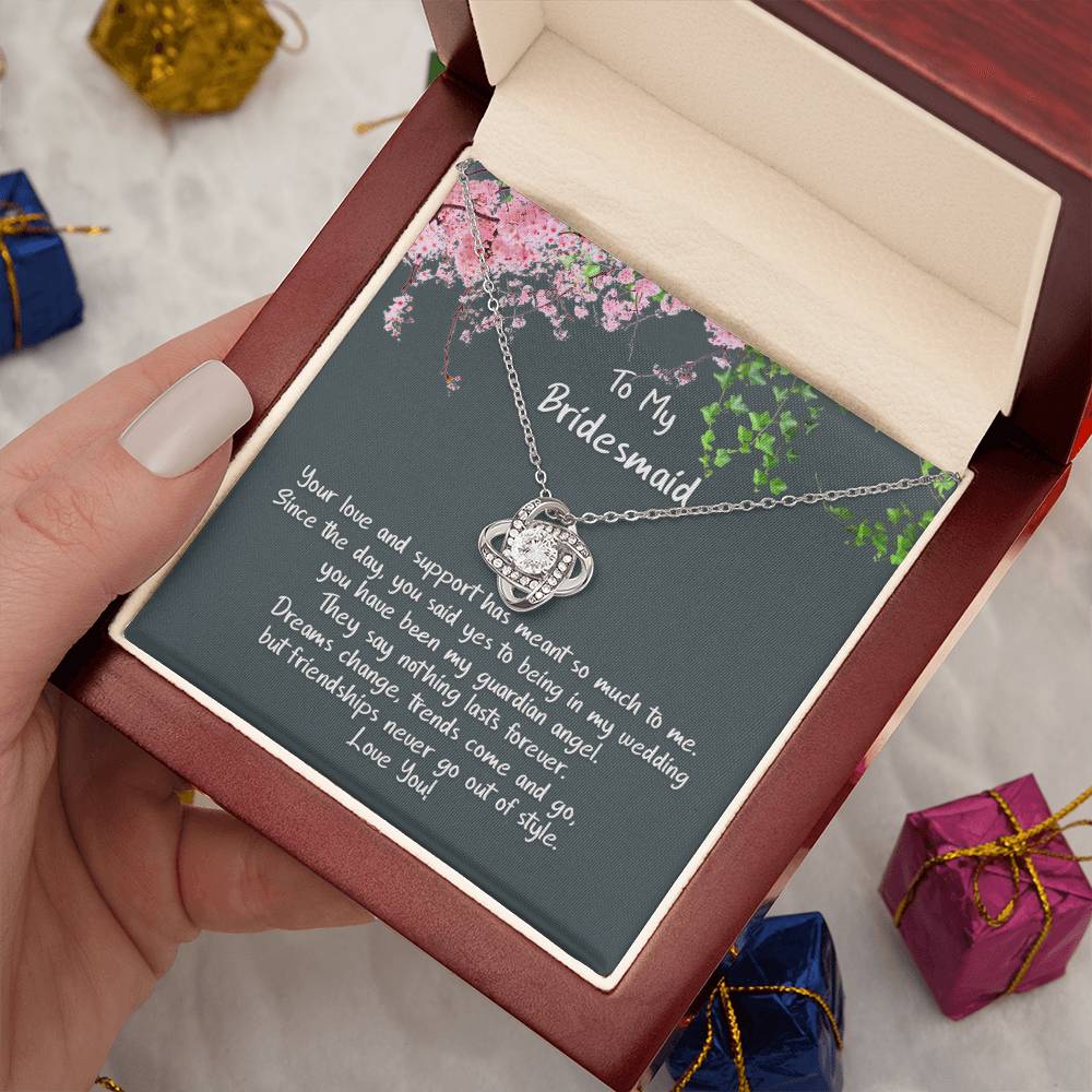 Bridesmaid, my Guardian Angel - Sparkly Love Knot