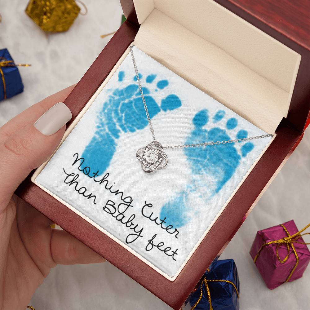 Boy Baby Nothing Cuter Than Baby Feet Necklace for New Mom Auntie Sister Grandmother Gender Reveal Feet Bump